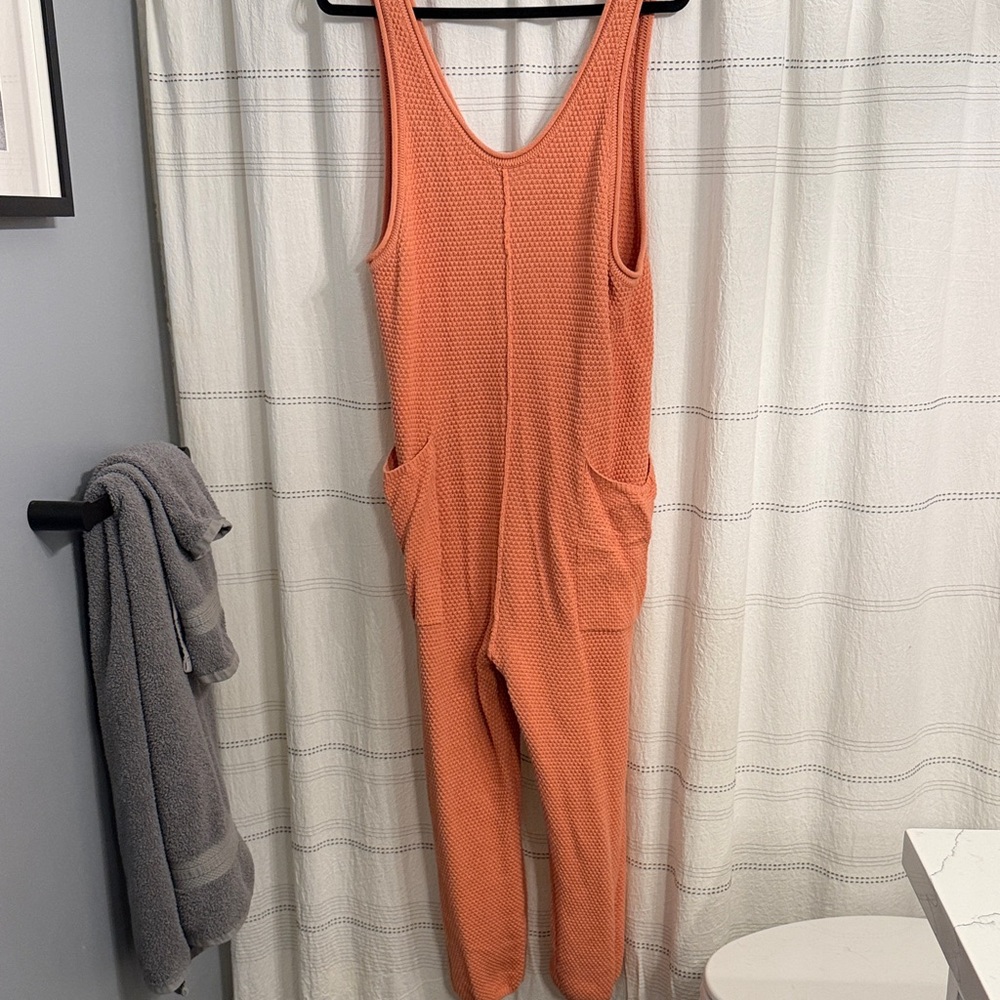 Free people Hailee Orange Sleeveless Jumpsuit